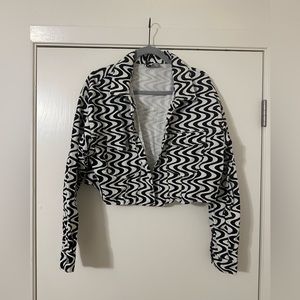 H&M patterned denim jacket